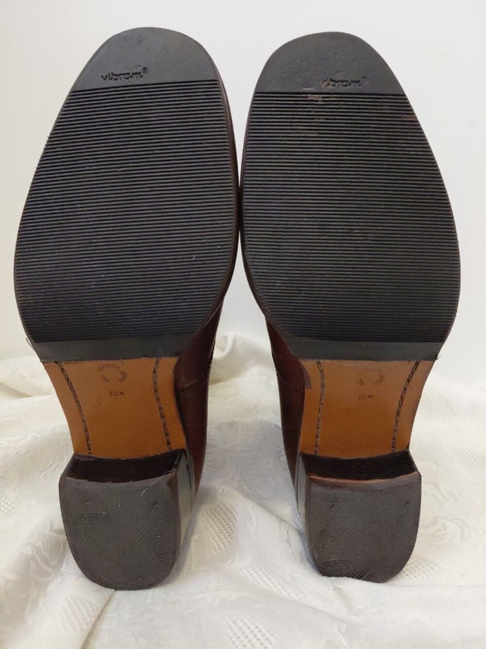 Vintage Nine West Brown Leather Lace Up Boots Edwardian Cottagecore 10 - Picture 6 of 11